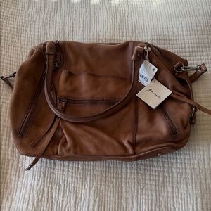 Free People Tan Leather Shoulder Bag